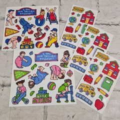 Vintage Scrapbooking Stickers Toddler Boy Girl Pre School Kindergarten Lot
