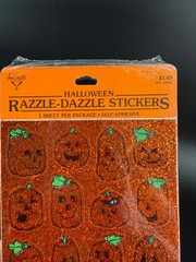 Vintage Hallmark Halloween Razzle Dazzle Glitter Sticker Sheet Sealed Original