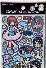 GAIA Topping LAB Kawaii Gal Glitter Sticker Heisei Girl Beach Summer MADE JAPAN