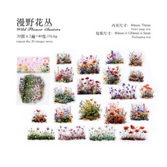 40Pcs Nature Scenery PET Stickers Junk Journal Planner DIY Scrapbooking Collage