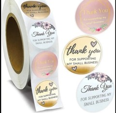 500PCs “Thank You”Stickers Seal Labels Round Seal Sticker Customer Appreciation