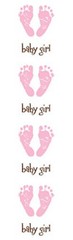 Mrs. Grossman’s Stickers – Footprints Baby Girl – Pink Feet – Words – 4 Strips