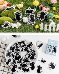 45pcs Kawaii Cute Black Cats Stickers Pack, Cute Stickers
