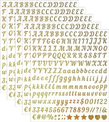 0.5 Inch Small Letter Sticker, Golden Vinyl Self Adhesive Alphabet Number Sticke