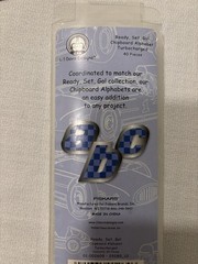 Lil Davis Chipboard Alphabet Letters Ready Set Go Collection Blue Check