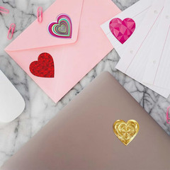 500Pcs Heart Stickers 1In Valentines Day Love Stickers Heart Shaped Sticker for