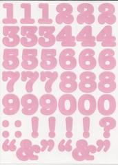 Creative Memories 123 BOLD NUMBER Stickers – LIGHT PASTEL PINK