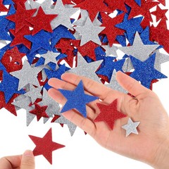 150 PCS Patriotic Foam Star Stickers Adhesive Stickers Star Shape Glitter Foa…
