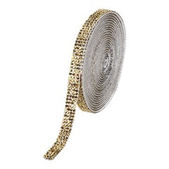 0.35 Inch Self Adhesive Rhinestone Strips 3 Yard for Crafts,Gold