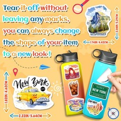 HomSeon 200PCS US State Travel Stickers for Scrapbook Journal, USA Colorful