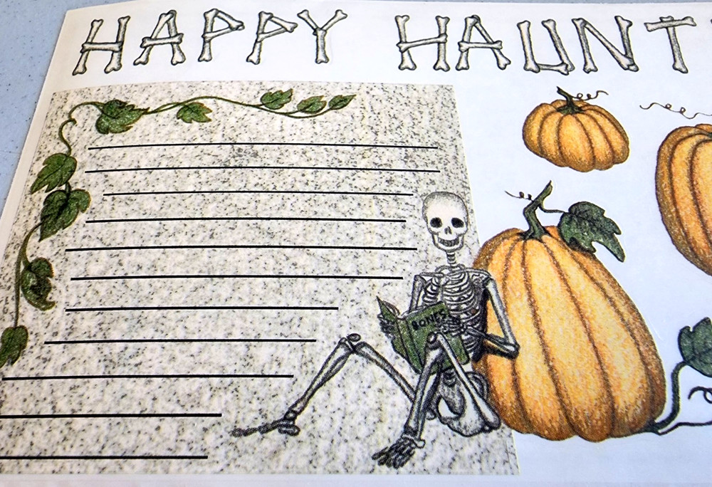 Halloween Clear Stickers 12″ Happy Haunting Journal Tumblebeasts 2003 NOS
