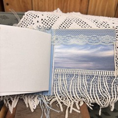 Handmade Junk Journal Blue Ocean Seashell Beach Theme Boho Pearl Scrapbook Craft