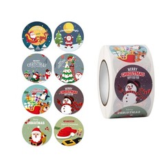 500pcs/Roll Decoration Merry Christmas Roll Paper Party Sticker Gift Label