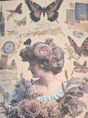 120 Sheets Vintage Material Scrapbooking Paper Pack The Rose Manor 5 1/2X 3 3/4