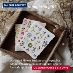 450 Pcs Flower Stickers for Scrapbook Supplies, Dried Pressed Flowers Scrapbook,