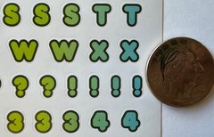 RAINBOW ALPHABET Stickers (5-3/4”x 8”)Sanrio•Letters •Numbers•Words•Card Making•
