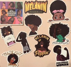 Stylish 10 Melanin Girl Stickers – Perfect for DIY Creativity & Gifts