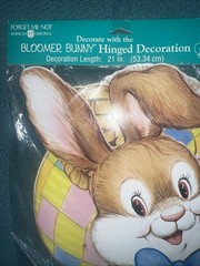Vintage Kitschy American Greetings Forget Me Not Easter Bunny Die-Cut 21 in NOS
