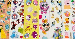 150+ STICKERS Themed BLUEY SPIDEY PUSHEEN PEPPA PIG SPIDERMAN SANRIO HELLO KITTY