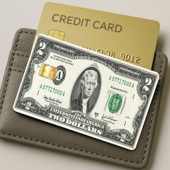 $2 dollar Debit Credit Card Vinyl Sticker Decal Money Bank Cash Cover glossy