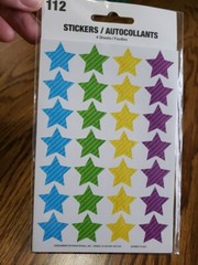 2 Pks Of Star Stickers 4 Sheets Of 28 Blue Green Yellow Purple 224 Total Pieces