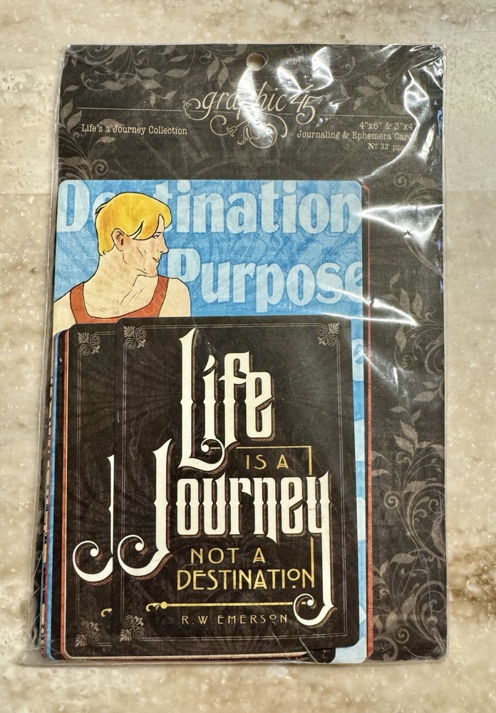 Graphic 45 *LIFE’S A JOURNEY* Journaling & Ephemera CARDS Brand 2019 NEW