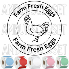 FARM FRESH EGGS STICKERS 2″ ENVELOPE LABELS SEALS THANK YOU WATERPROOF FOOD