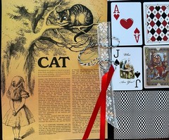 Alice in Wonderland Ephemera Lot Book Pages Playing Cards Some VTG 130 pieces