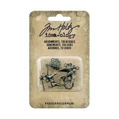 Adornments – Treasures by Tim Holtz Idea-ology, Antique 11 x 7 x 1.2 cm, Gray
