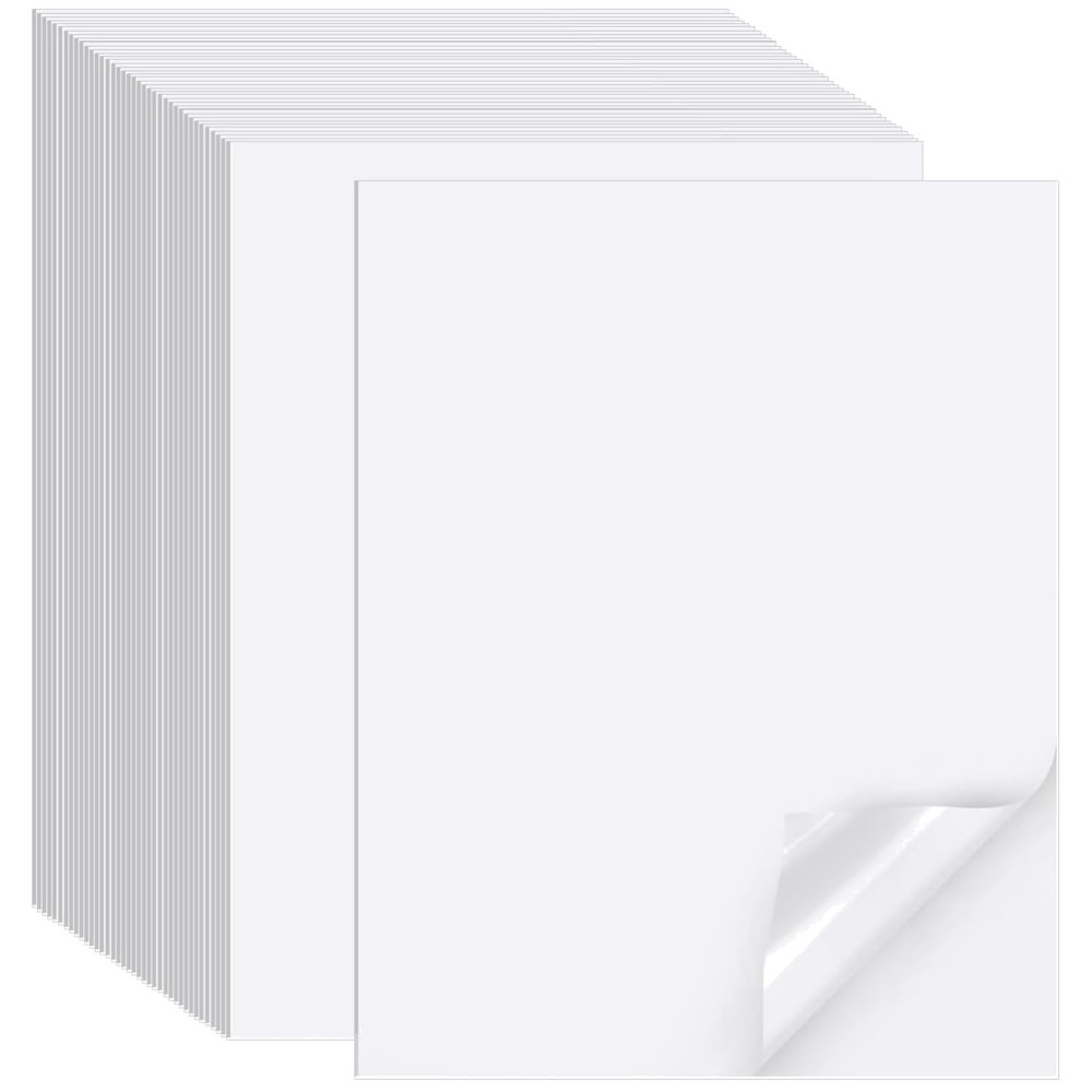 300 Sheets White Sticker Paper 8.5×11 for Inkjet Printer