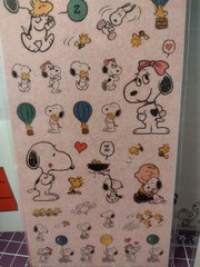 Peanuts Snoopy Masking Stickers Set of 2 Sheets Kawaii White & Red New 2021