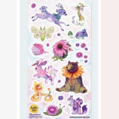 Stickii – Flower Animal Stickers – Unique Fantasy Animals Sticker Sheet – Crafts