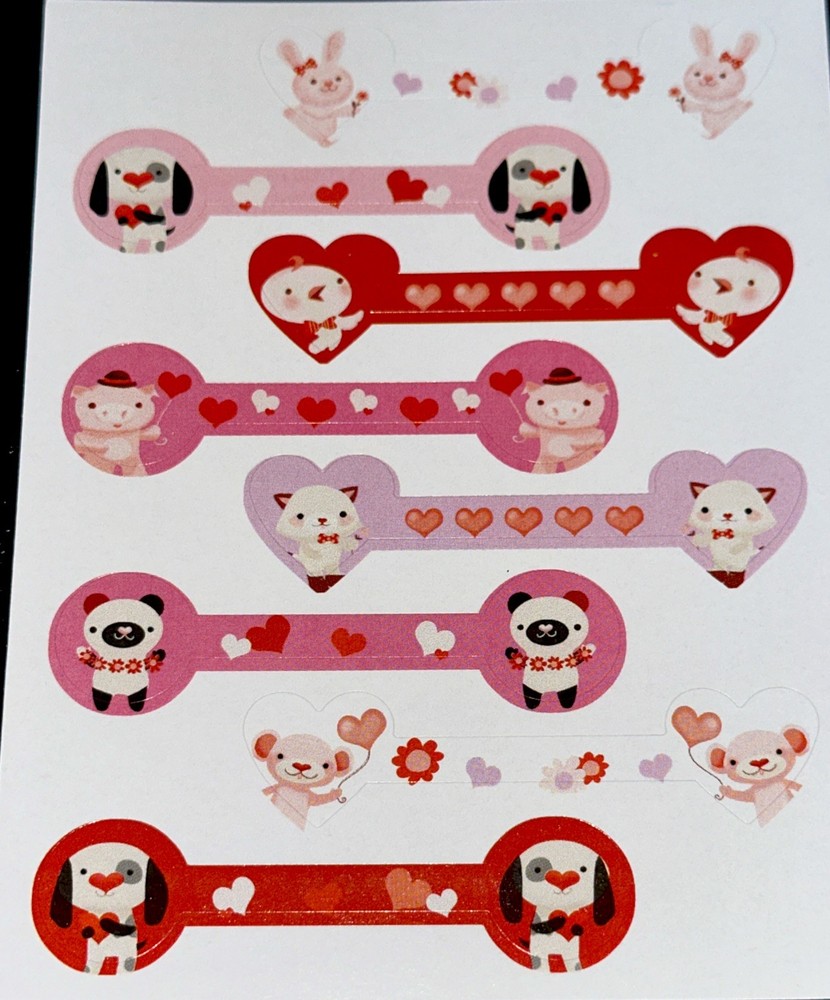 PENCIL WRAPS 8 STICKERS✨🐶💜🐣🌺🐱❤️🐶✨6” x 4”✨&✨3” x 3/4”✨each One✨AWESOME✨💖💫