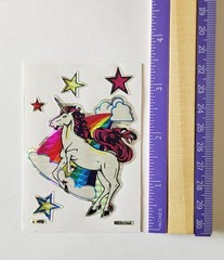 Vtg 80s Selectra Rainbow Unicorn Sticker Stars Prism A 1513 HTF Vending
