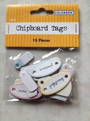 COLORBOK CHIPBOARD TAGS 3D NEW 15 PIECES