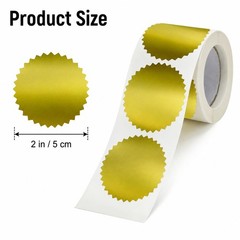 300 Pack 2 Inch Round Gold Foil Seal Stickers for Certificates Sealing Labels