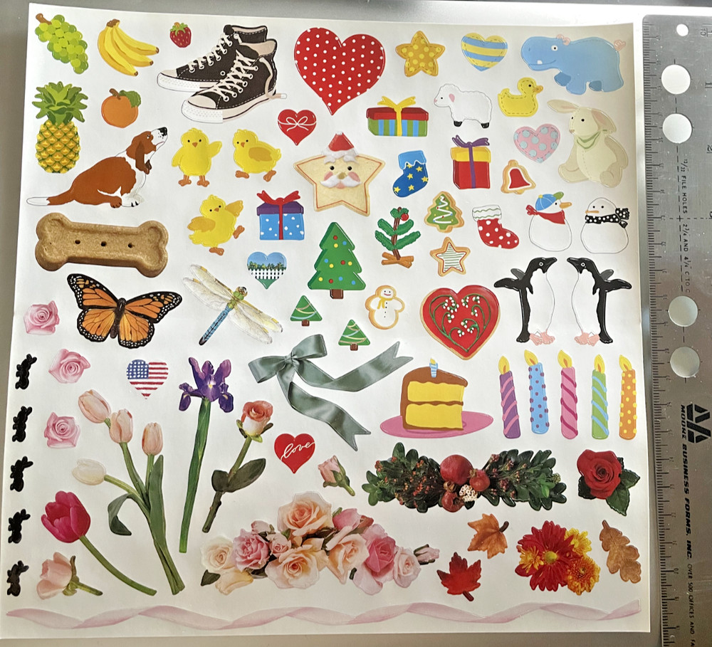 1 Mrs Grossmans Large Sheet Stickers Magic Collection pets flowers gifts cookies