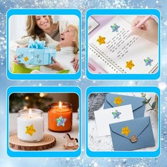 1000 PCS Holographic Star Stickers 1 inch Adhesive Glitter Foil Metallic Stic…