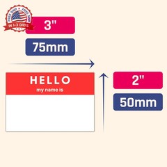 250 Pack – Hello My Name is Stickers, Name Tags Stickers Labels – 3″ x 2″, 5 Col