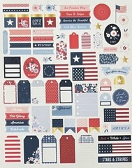 USA AMERICAN JULY 4TH MODERN EPHEMERA FLAGS & TAGS CARDSTOCK DIECUTS