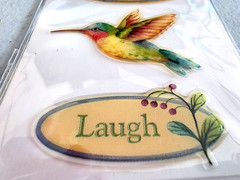 Frances Meyer Hydrangea Garden Epoxy Stickers Hummingbird Floral 2007 New