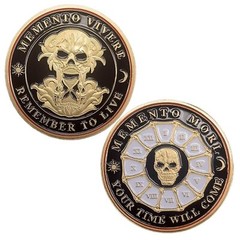Memento Mori Challenge Coin Memento Vivere Coin Skull Challenge Coin