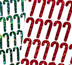 Holographic Sparkle Candy Cane Sticker Sheet! – Choose a Size – Cute & Sparkly!