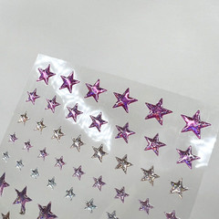 Epoxy Glitter Star Pink Dimensional Stickers Scrapbooking Cardmaking