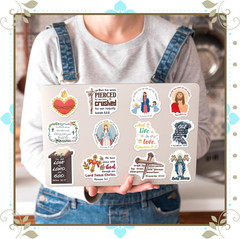 200PCS Catholic Stickers for Kids Religious for Water Bottle Scrapbook Bible A