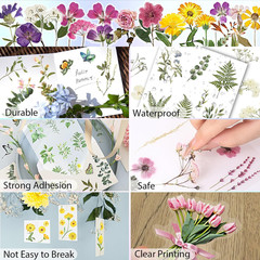 Flower Stickers for Scrapbooking(590 Pieces, 48 Sheets),Decorative Floral Sticke