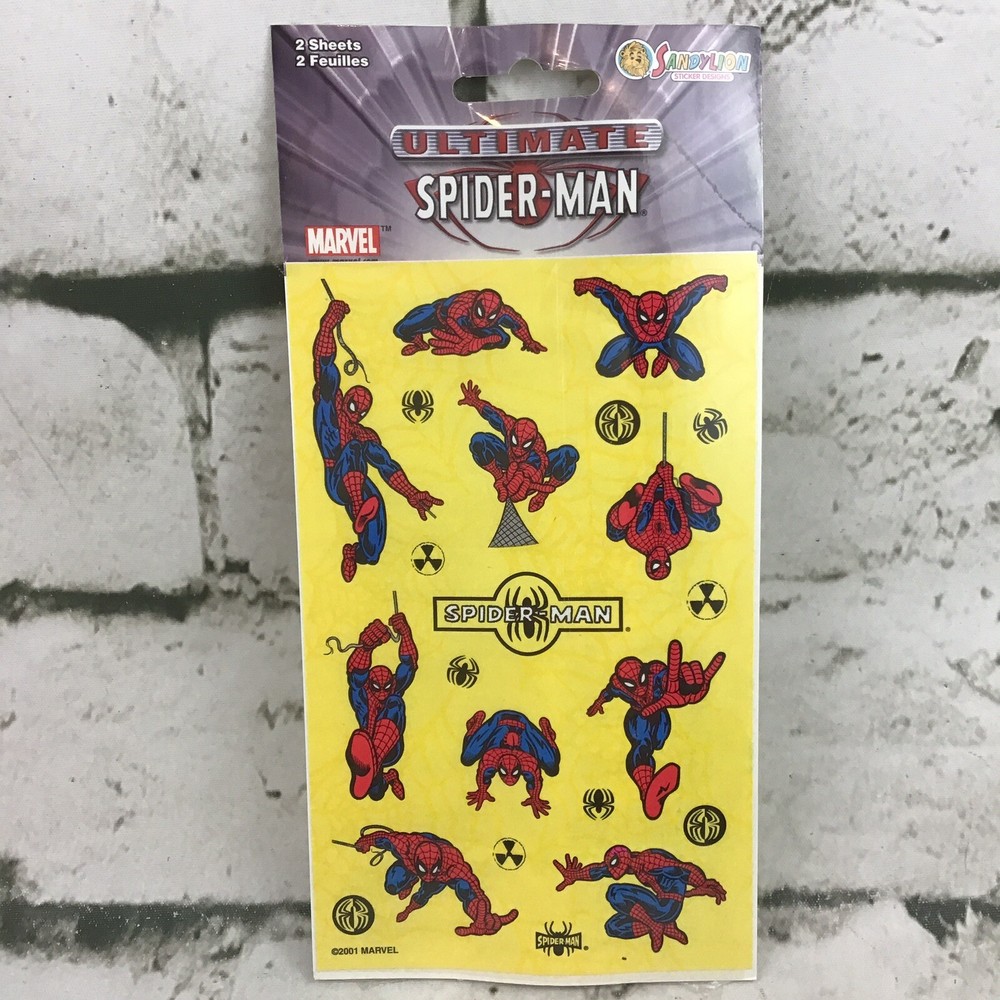 Vintage Marvel Ultimate Spider-Man Stickers Sealed Pack 2 Sheets Sandylion 2001