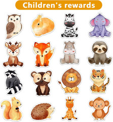 1000 PCS Forest Animal Stickers for Kids,1 Inch Reward Sticker in 16 Patterns,Te