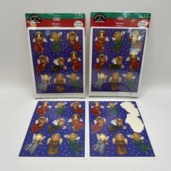 Vintage Set of 9 Sheets Hallmark Adorable Animal Angels Minstrels Stickers NIP