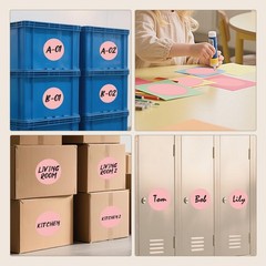 4 Inch Pink Circle Stickers Roll 300 PCS Vinyl Floor Dots Self-Adhesive Round…